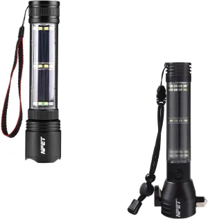 NPET T09 Solar Flashlights  T08-2 Solar Power Flashlight Car Flashlight Bundle