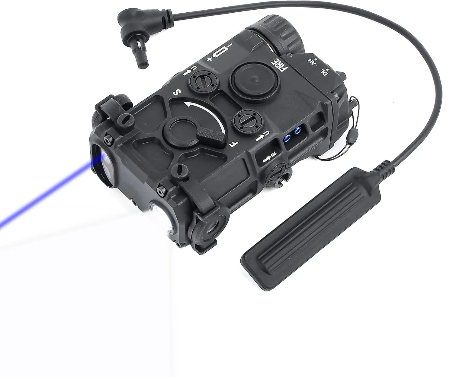 Nylon Plastic Airsoft Box Tactical Aiming Laser Sight, 7 Modes with Red Laser White Light IR Laser, for AEG GBB CQB Picatinny Rail