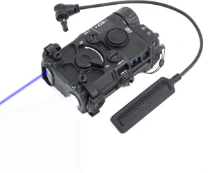 Nylon Plastic Airsoft Box Tactical Aiming Laser Sight, 7 Modes with Red Laser White Light IR Laser, for AEG GBB CQB Picatinny Rail