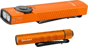 OLIGHT Arkfeld Pro Rechargeable EDC Portable Flashlight Bundle with I3T 2 EOS 200 Lumens Compact Bright Pocket Handheld Flashights