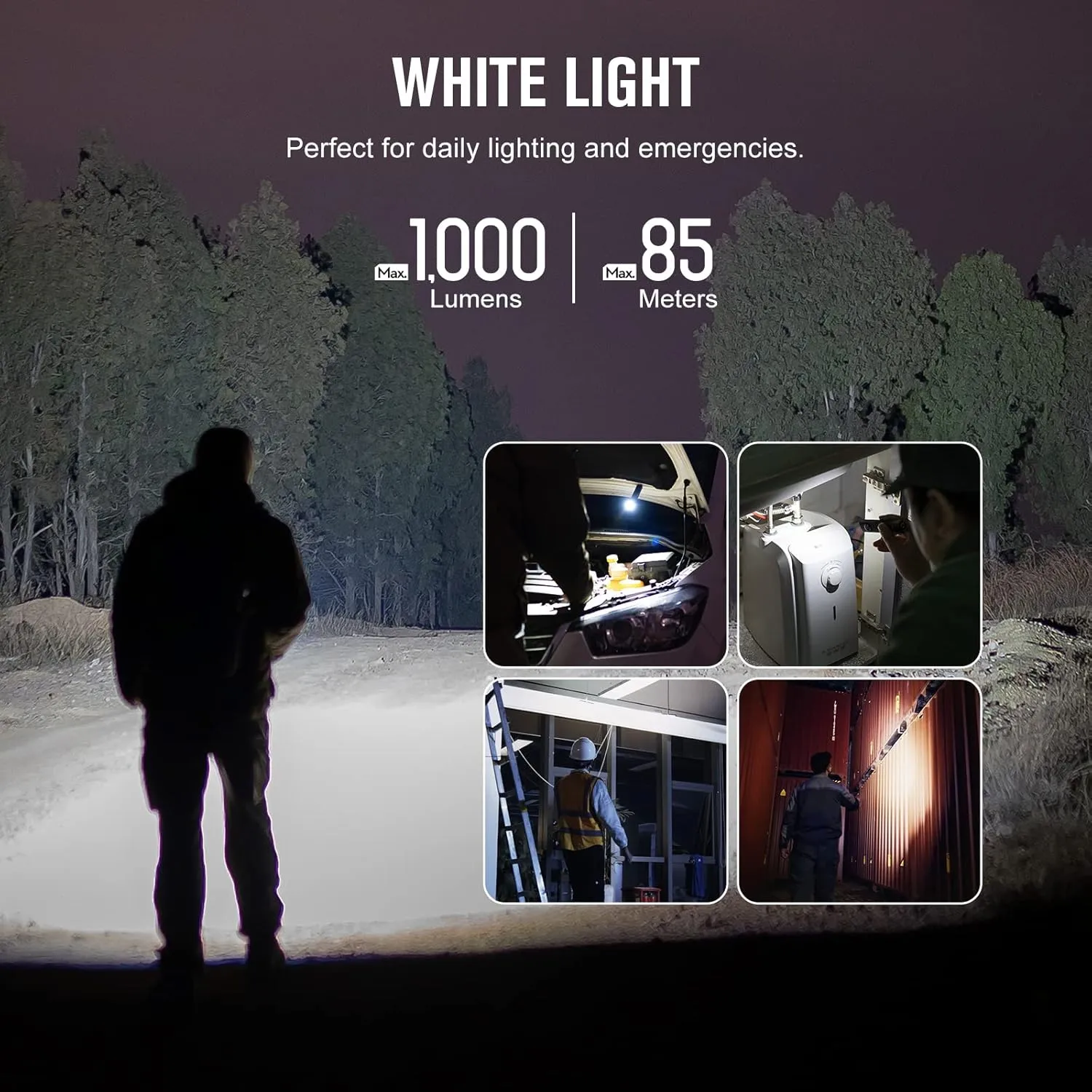 OLIGHT Arkfeld UV Rechargeable EDC Flashlight, 1000 Lumens White LED and 365nm Blacklight Combo for Outdoors, Emergency, Working, Pet Urine Detection (Black CW)