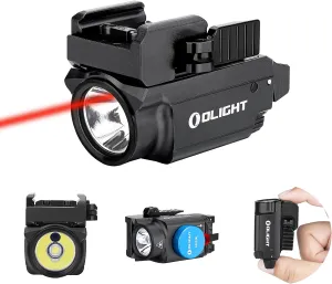 OLIGHT Baldr RL Mini 600 Lumens Compact Rail Mounted Weaponlight with Red Beam and White LED Combo, Magnetic USB Rechargeable Tactical Flashlight with 1913 or GL Rail, Built-in Battery
