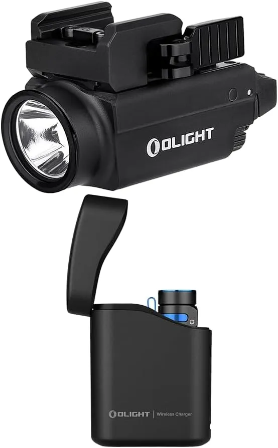 OLIGHT Baldr S 800 Lumens Compact Rail Mount Weaponlight with Green Beam and White LED Combo Bundle Baton4 Premium Edition EDC Flashlights with Type-C Charging Box