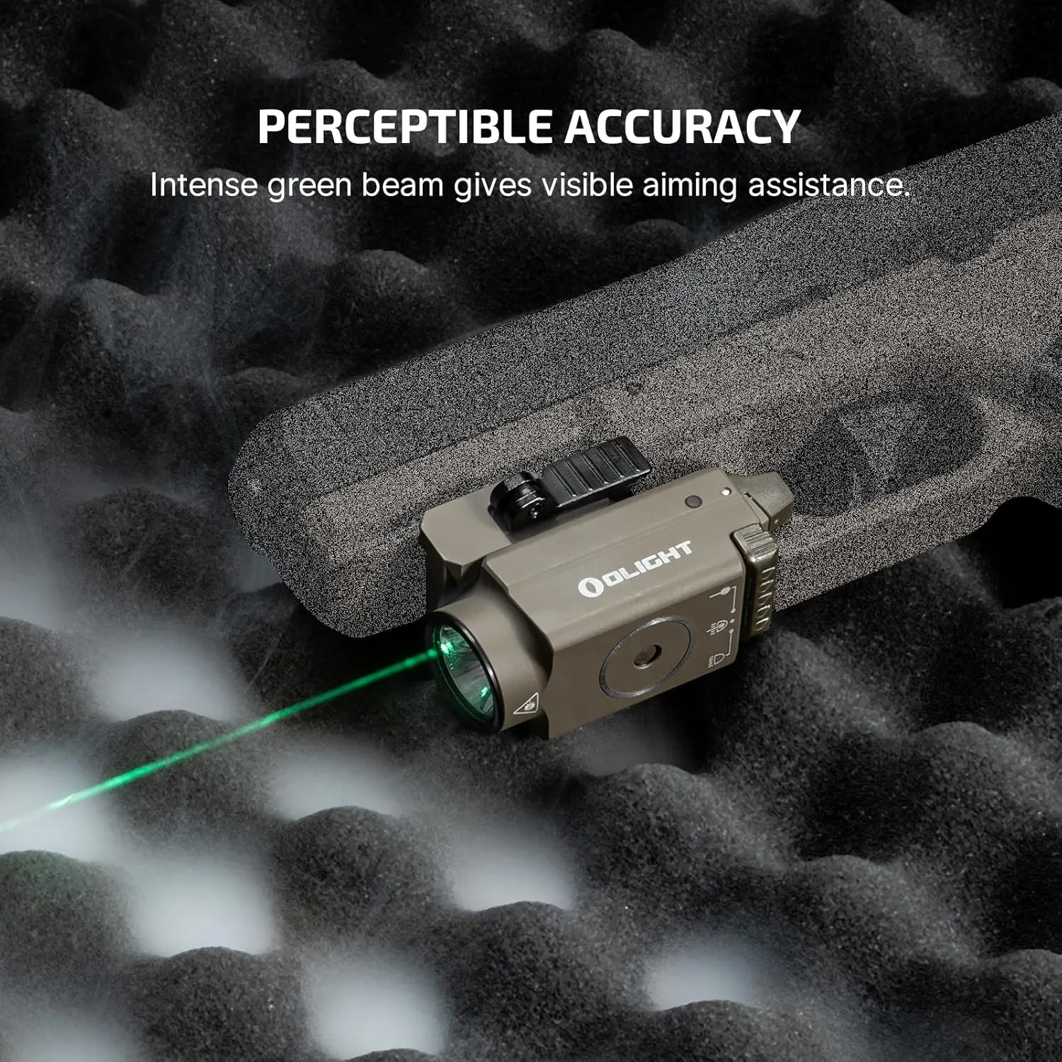 OLIGHT Baldr S 800 Lumens Compact Rail Mount Weaponlight with Green Beam and White LED Combo, Magnetic USB Rechargeable Tactical Flashlight with 1913 or GL Rail, Battery Included (Flat Dark Earth)