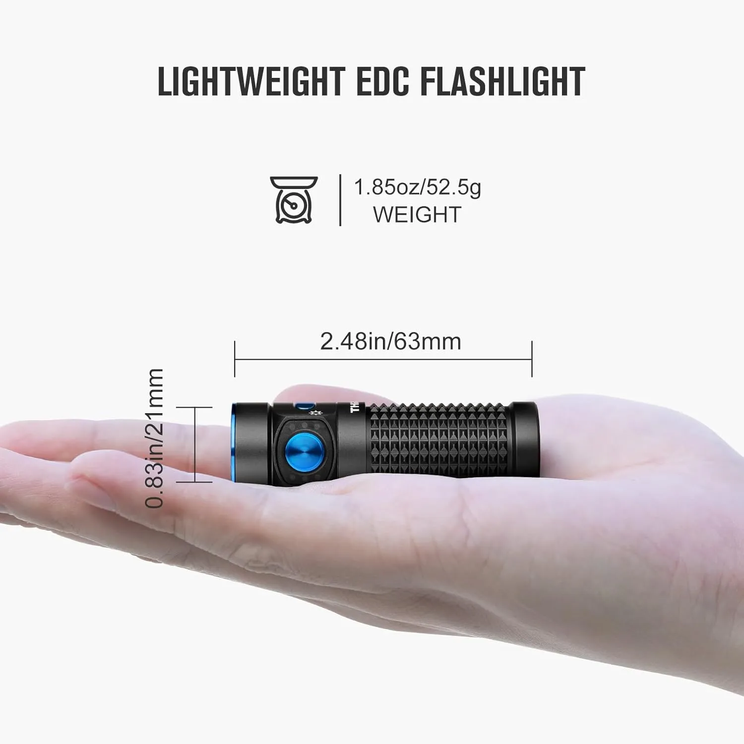 OLIGHT Baton 4 Rechargeable EDC Flashlight, LED Light 1300 Lumens with Magnetic Charging Cable, IPX8 Waterproof for Home, Camping, and Emergencies (Black)
