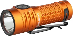 OLIGHT BatonTurbo EDC Rechargeable Flashlight 1000 Lumens, Compact Dual-Switches LED Bright Pocket with 510 Meters Long Throw for Search, Rescue and Emergency (Orange)
