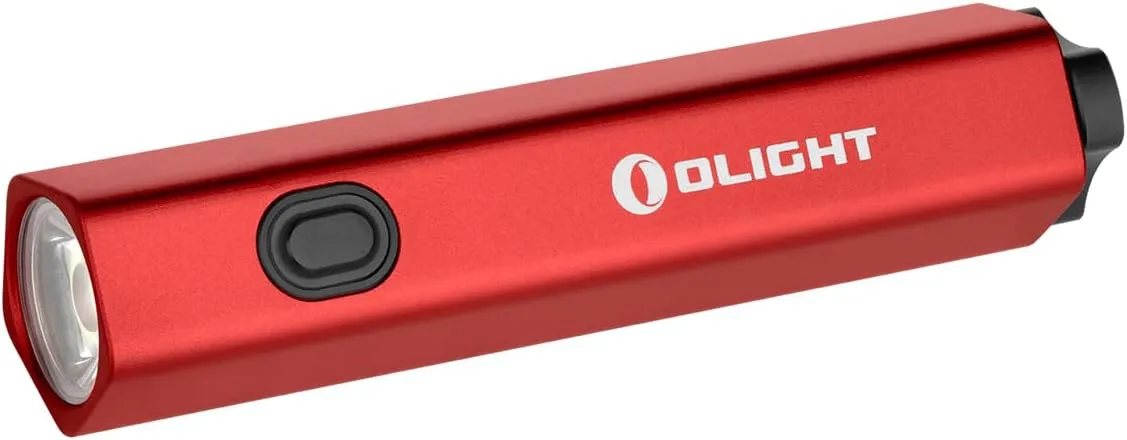 OLIGHT Diffuse Rechargeable EDC Pocket Keychain Flashlight, 700 Lumens USB-C Charging, High-Performance LED AA Flashlight for Outdoor and Night Working(Red)