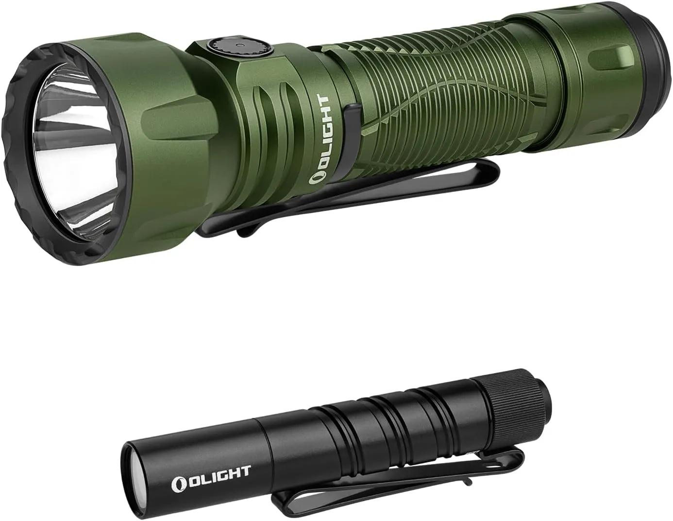OLIGHT Javelot Powerful Rechargeable EDC Tactical Light 1,350 Lumens Bundle with I3T 2 EOS 200 LMS Pocket Flashlight