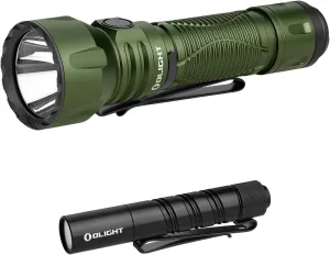 OLIGHT Javelot Powerful Rechargeable EDC Tactical Light 1,350 Lumens Bundle with I3T 2 EOS 200 LMS Pocket Flashlight
