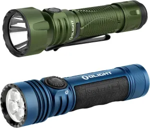 OLIGHT Javelot Powerful Rechargeable EDC Tactical Light 1,350 Lumens Bundle with Seeker 4 Pro 4600 LMS Search and Rescue Flashlight
