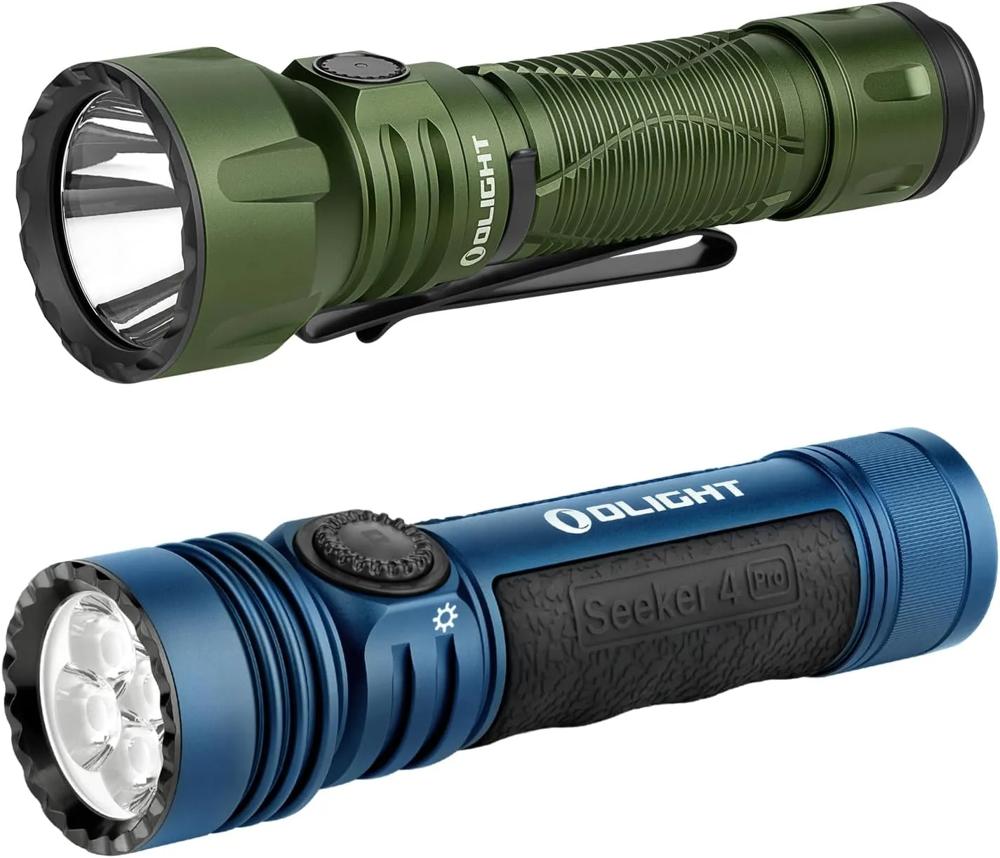 OLIGHT Javelot Powerful Rechargeable EDC Tactical Light 1,350 Lumens Bundle with Seeker 4 Pro 4600 LMS Search and Rescue Flashlight