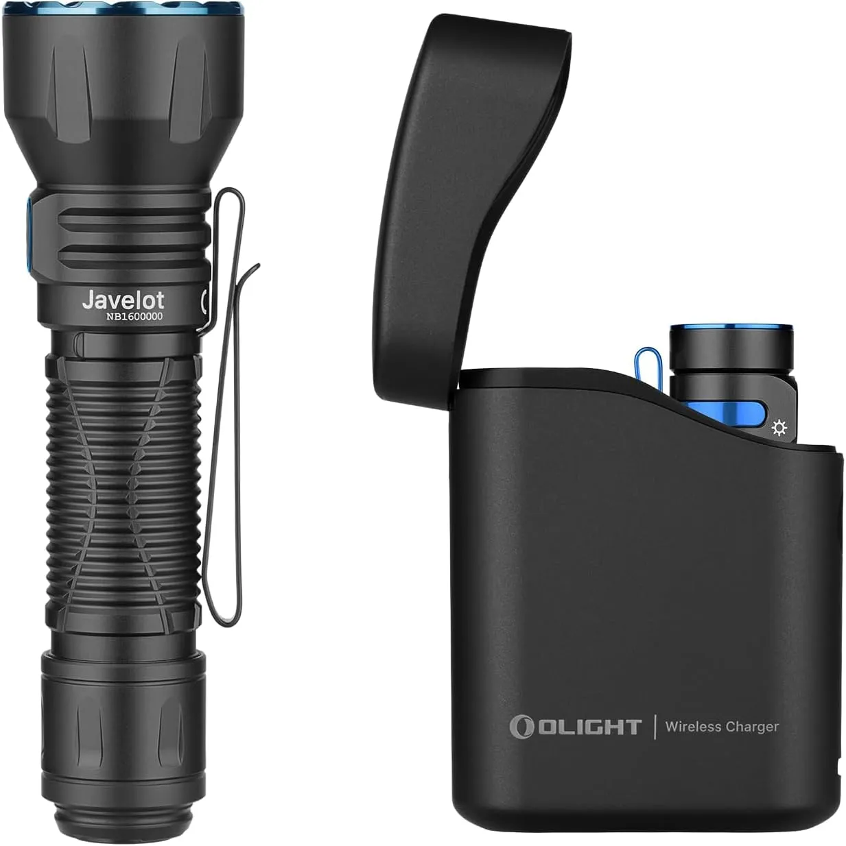OLIGHT Javelot Powerful Rechargeable Tactical Light 1,350 Lumens Bundle Baton4 Premium Edition EDC Flashlights 1300 LMS with Type-C Charging Box