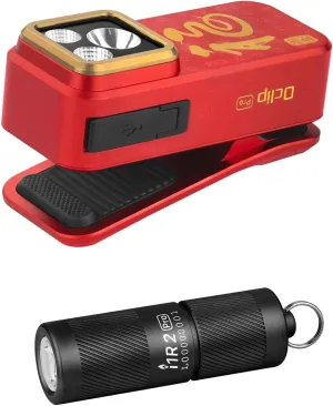 OLIGHT Oclip Pro Clip-on Light, Rechargeable 500 Lumens Bundle I1R 2Pro Eos 180 Lm EDC Keychain Flashlight