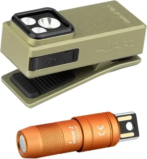 OLIGHT Oclip Ultra EDC Flashlight Clip-on Light Bundle IMINI 2 Rechargeable Keychain Light