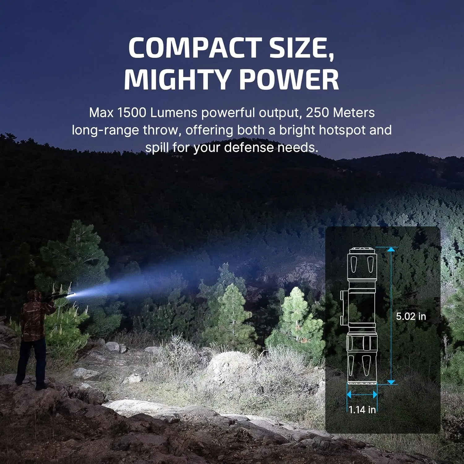 OLIGHT Odin S 1500 Lumens MLOK Rail Mounted Weaponlight Rechargeable Tactical Flashlight with Upgraded Remote Pressure Switch, 250 Meters Throw Distance, IPX8 Waterproof (Black)