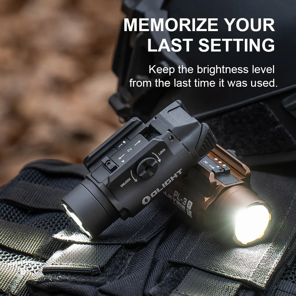 Olight PL-3R Valkyrie Rechargeable Rail mounted Tactical light - Black
