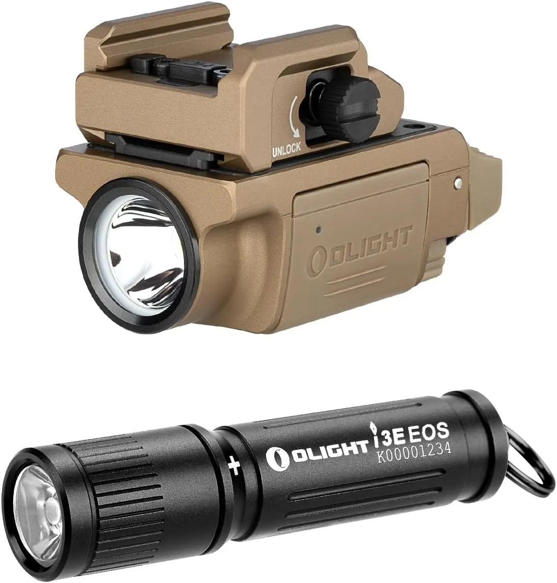 OLIGHT PL-Mini 3 Valkyrie 600 Lumens Compact Tactical Picatinny/GL/Hellcat Rail-Mounted Weaponlight Bundle with i3E EOS PMMA TIR Lens AAA EDC Flashlight Keychain