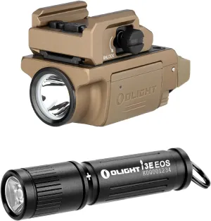 OLIGHT PL-Mini 3 Valkyrie 600 Lumens Compact Tactical Picatinny/GL/Hellcat Rail-Mounted Weaponlight Bundle with i3E EOS PMMA TIR Lens AAA EDC Flashlight Keychain