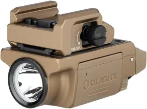 OLIGHT PL-Mini 3 Valkyrie 600 Lumens Compact Tactical Picatinny/GL/Hellcat Rail-Mounted Weaponlight with Two Included Rechargeable and Removable Battery, Pistol Light with Strobe Mode (Desert Tan)
