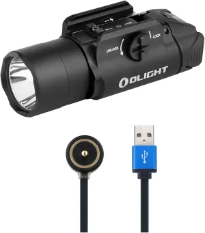 OLIGHT PL Turbo 800-Lumen 515 Meters Long-Range Tactical Flashlight Bundles MCC 3 Smart Magnetic Charging Cable
