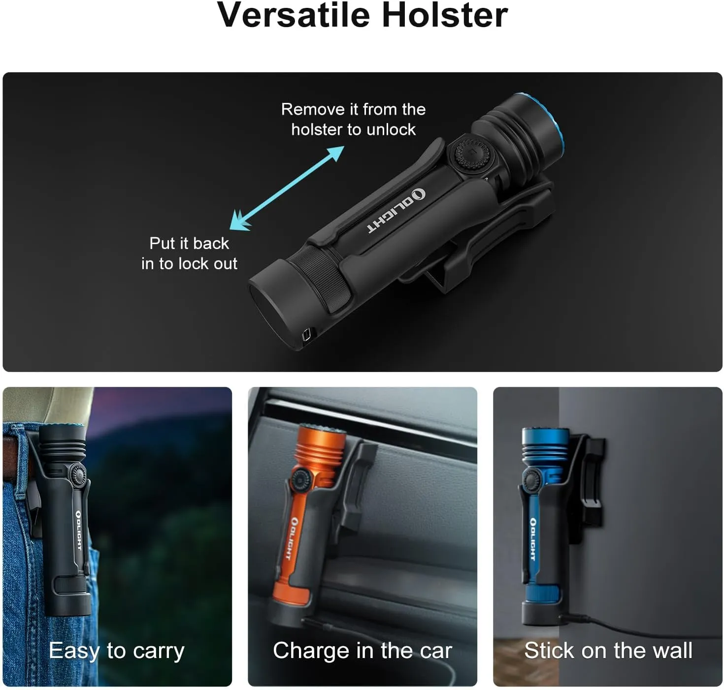 OLIGHT Seeker 4 Pro Rechargeable Flashlights, 4600 Lumens High Powerful Bright Light with USB C Holster, Waterproof IPX8 for Emergencies, Camping, Searching (Matte Black Cool White)
