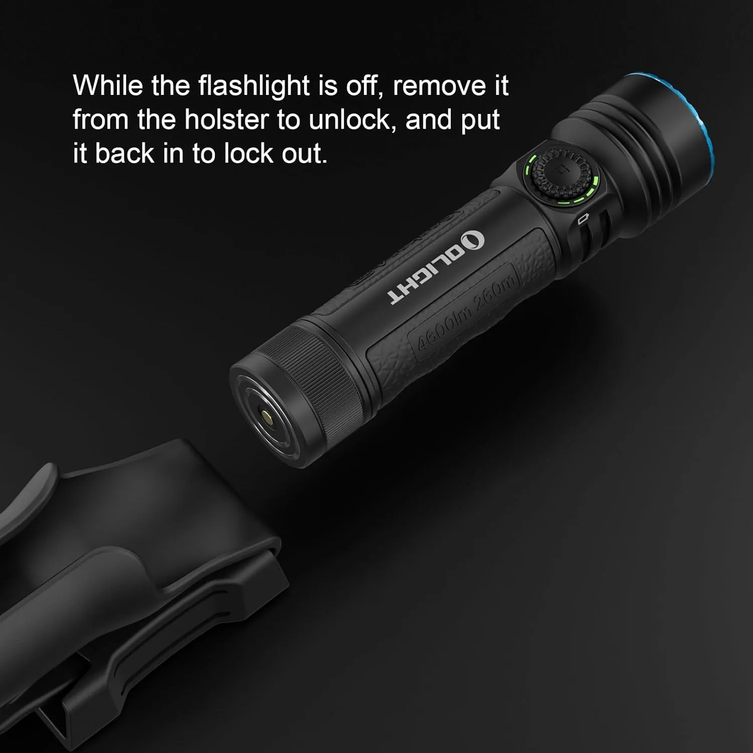 OLIGHT Seeker 4 Pro Rechargeable Flashlights, 4600 Lumens High Powerful Bright Light with USB C Holster, Waterproof IPX8 for Emergencies, Camping, Searching (Matte Black Neutral White)