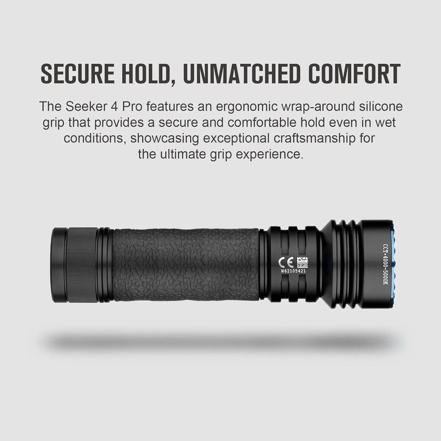 OLIGHT Seeker 4 Pro Rechargeable Flashlights, 4600 Lumens High Powerful Bright Light with USB C Holster, Waterproof IPX8 for Emergencies, Camping, Searching (Matte Black Neutral White)