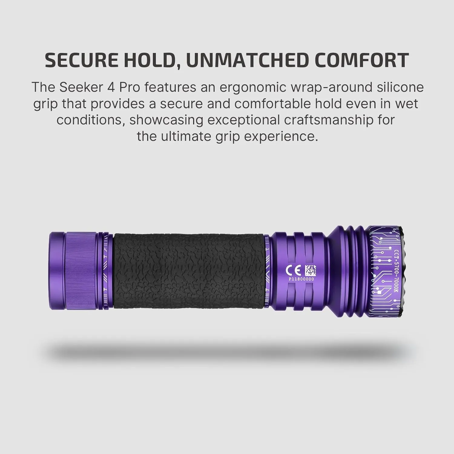 OLIGHT Seeker 4 Pro Rechargeable Flashlights, High Powerful Bright Light 4600 Lumens with USB C, Waterproof IPX8 for Emergencies, Camping, Searching (Cyber Violet Cool White)