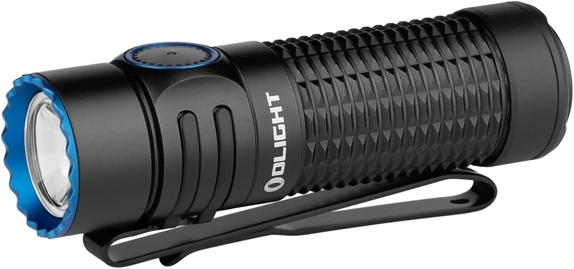 OLIGHT Warrior Nano Tactical Flashlight, 1200 Lumens Rechargeable LED Light with MCC Charger, Dual Switches EDC Light for Emergency, Outdoors and Camping (Black)