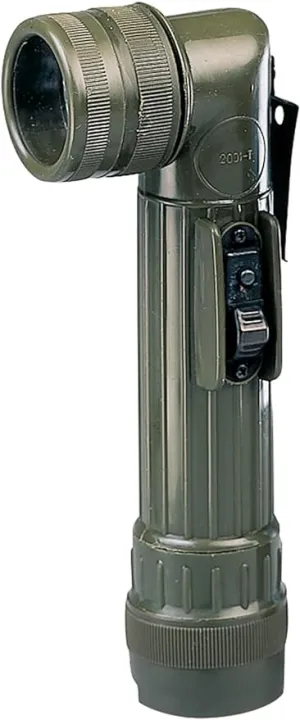Olive Drab Military GI Style C-Cell Anglehead Flashlight