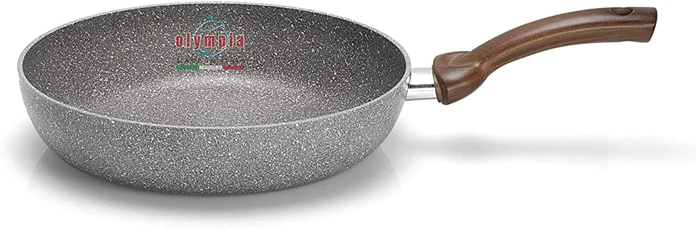 Olympia Woody 9.5 Inch Round Non-Stick PFOA-Free Die-Cast Aluminum Deep Fry Pan