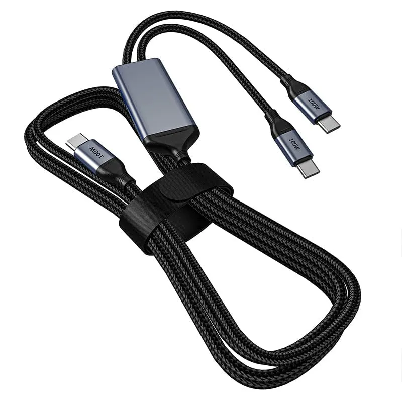 OMNIHIL 3.2FT USB-C Splitter Cable Compatible with TrustFire T11R LED Tactical Flashlight