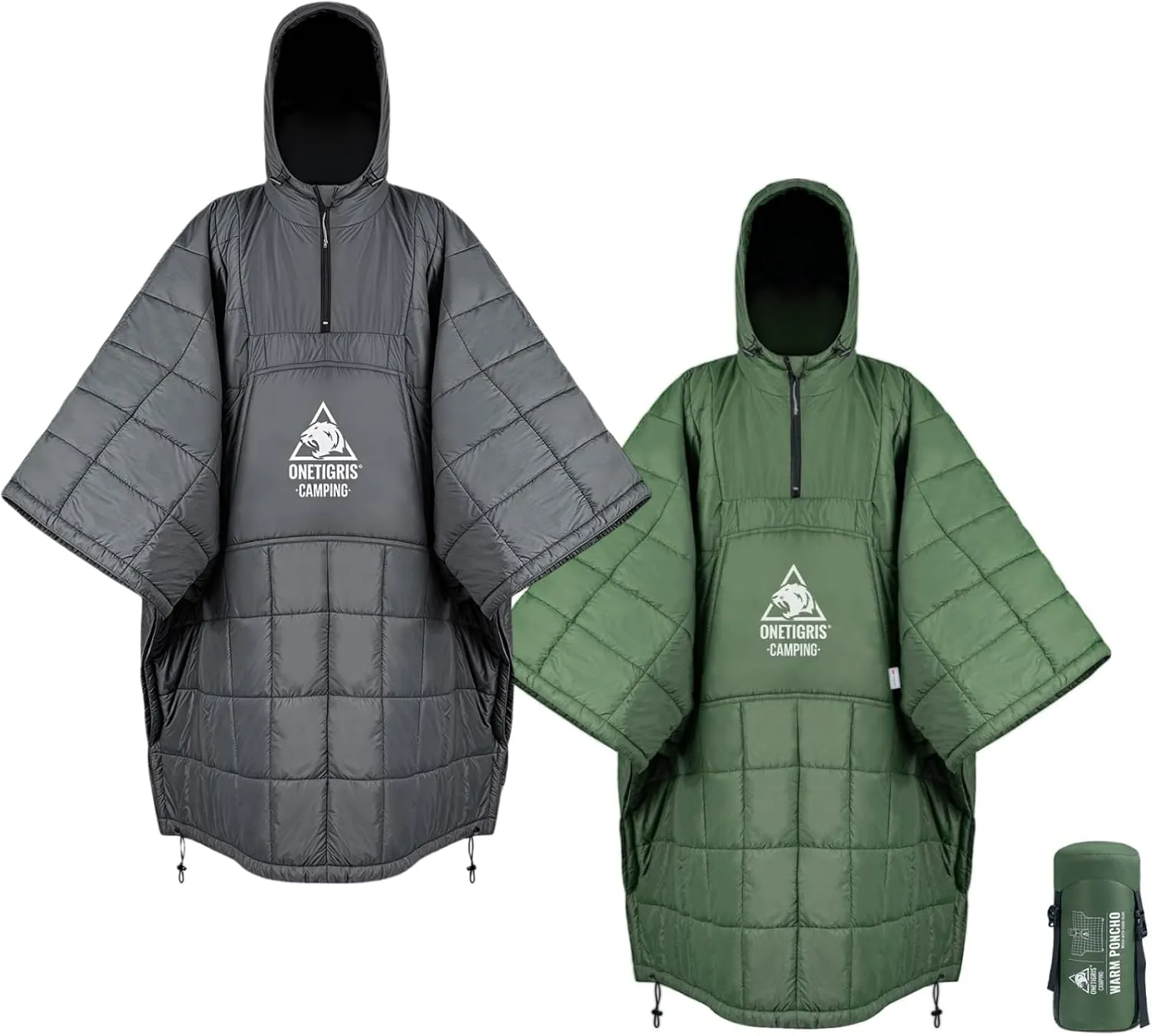 ONETIGRIS Camping Blanket Honcho Poncho with 3M Thinsulate Insulation-2 Pack