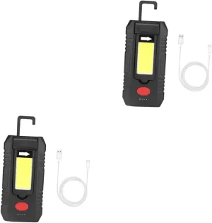 Operitacx Portable USB Rechargeable Cob with Magnetic Clip LED Camping Lamp Multi Function Flashlight with Battery Indicator for Emergency Situations