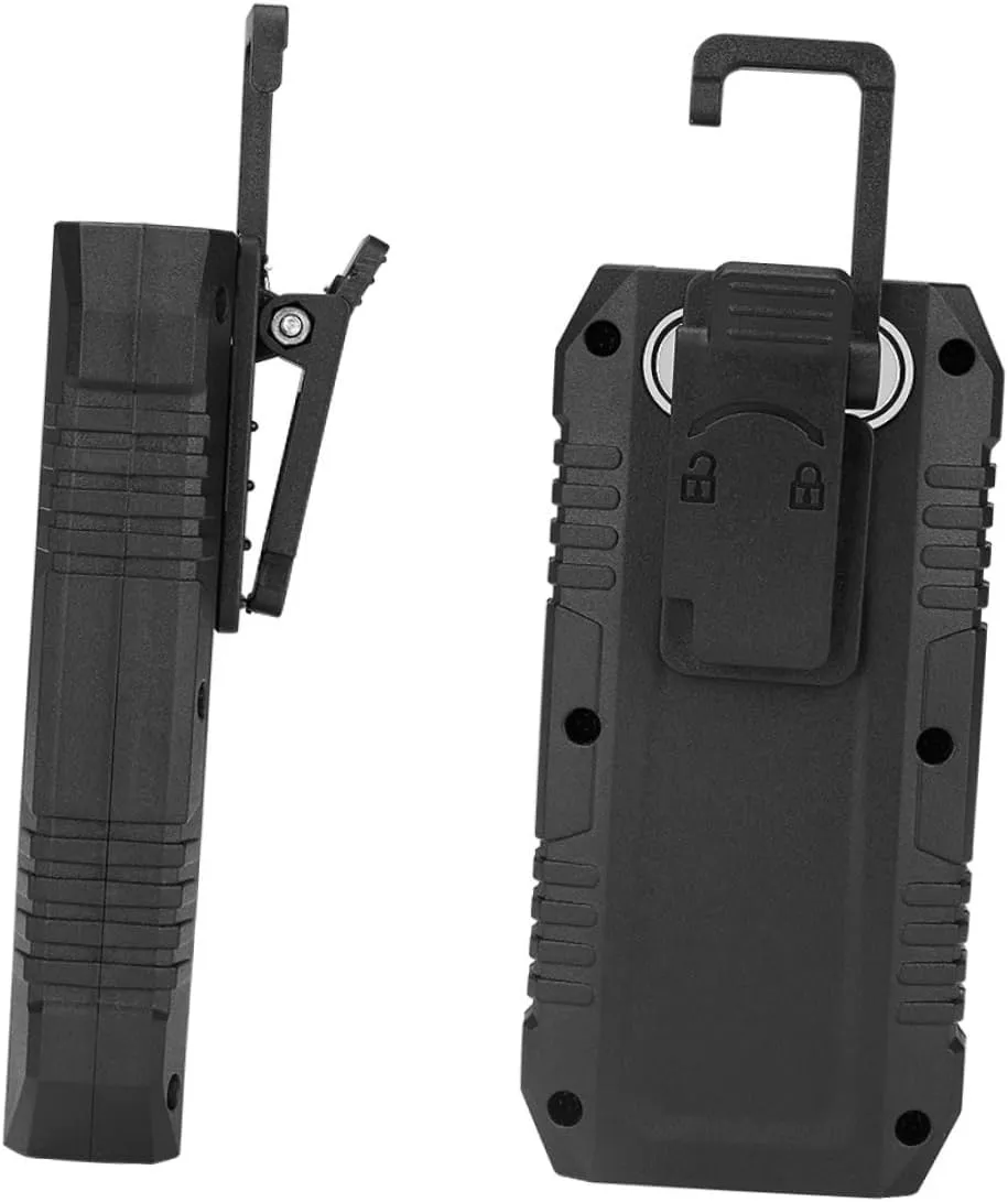 Operitacx USB Rechargeable LED with Magnetic Clip Hook Cob for Camping Emergency and Workshops Battery Indicator Power Output Function