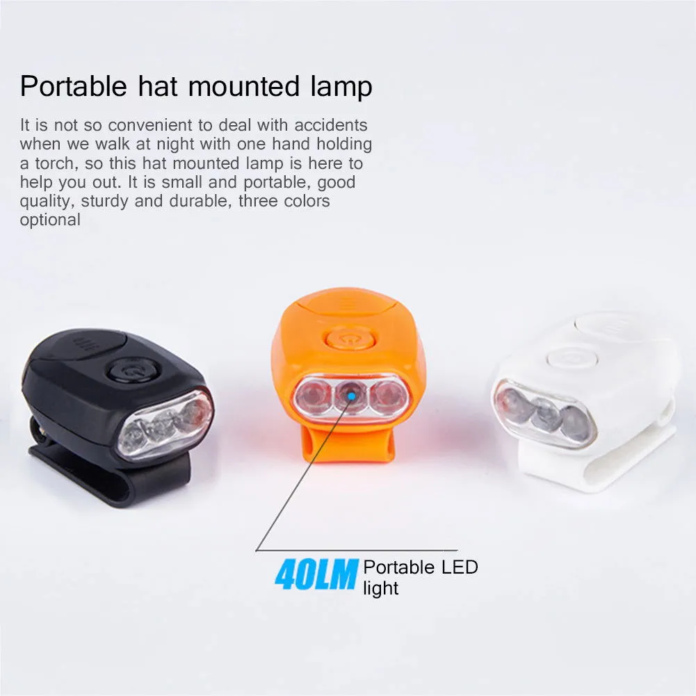 Outdoor 3 LED Hat Clip Headlamp - Portable Cap Light for Camping, Fishing, Hiking