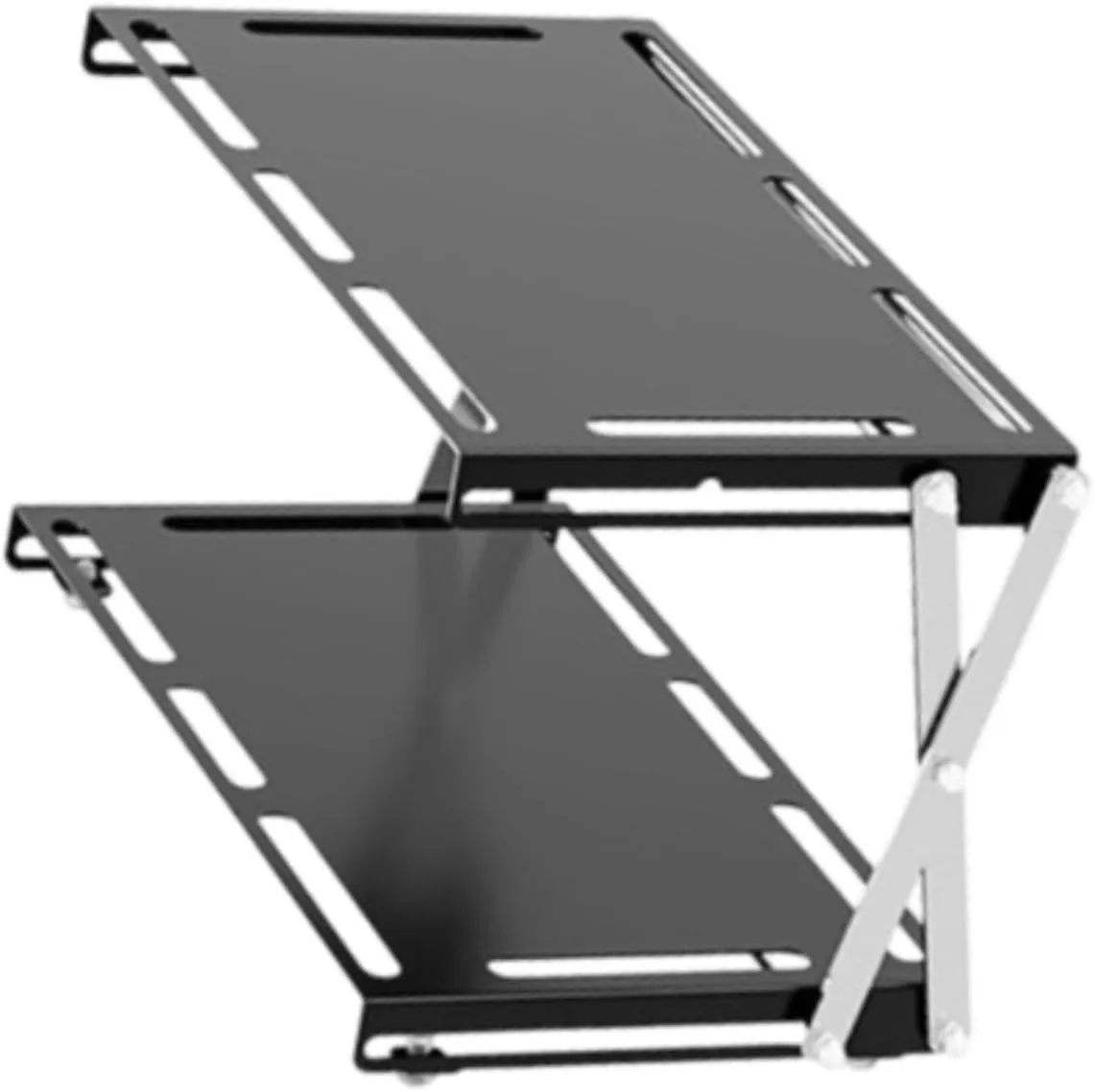 Outdoor Camping Folding Storage Rack Organizer Lightweight Cookware Storage for Travel BBQ Hiking- Double Layers