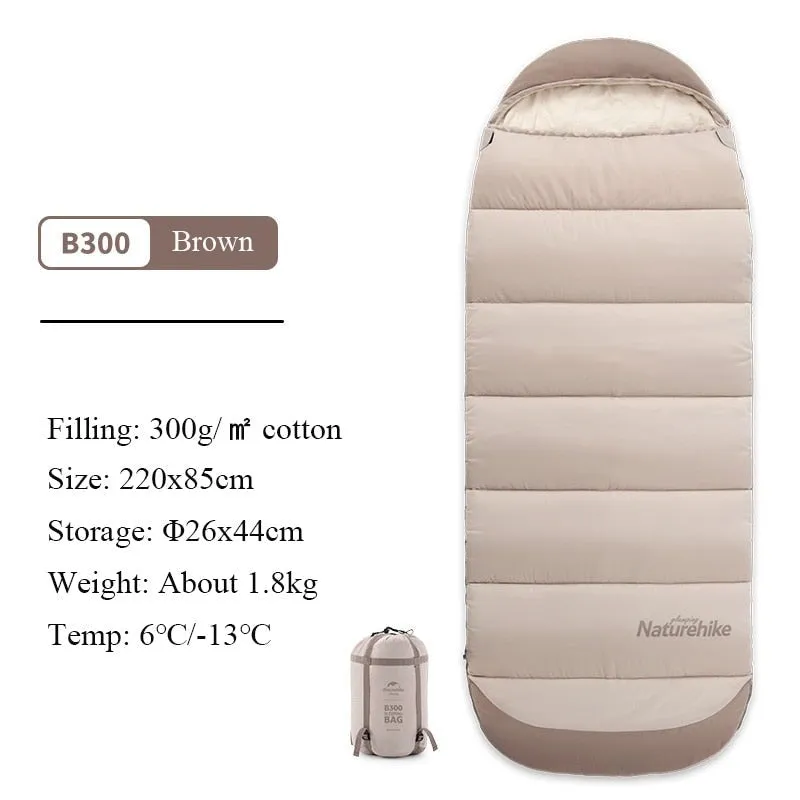 Outdoor camping sleeping bag winter portable comfortable breathable down cotton for adults autumn winter