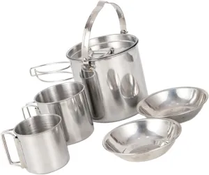 Outdoor Kettle Cookware Collapsible Bowl Portable Cup Stainless Steel Picnic Set Easy to Carry Cutlery