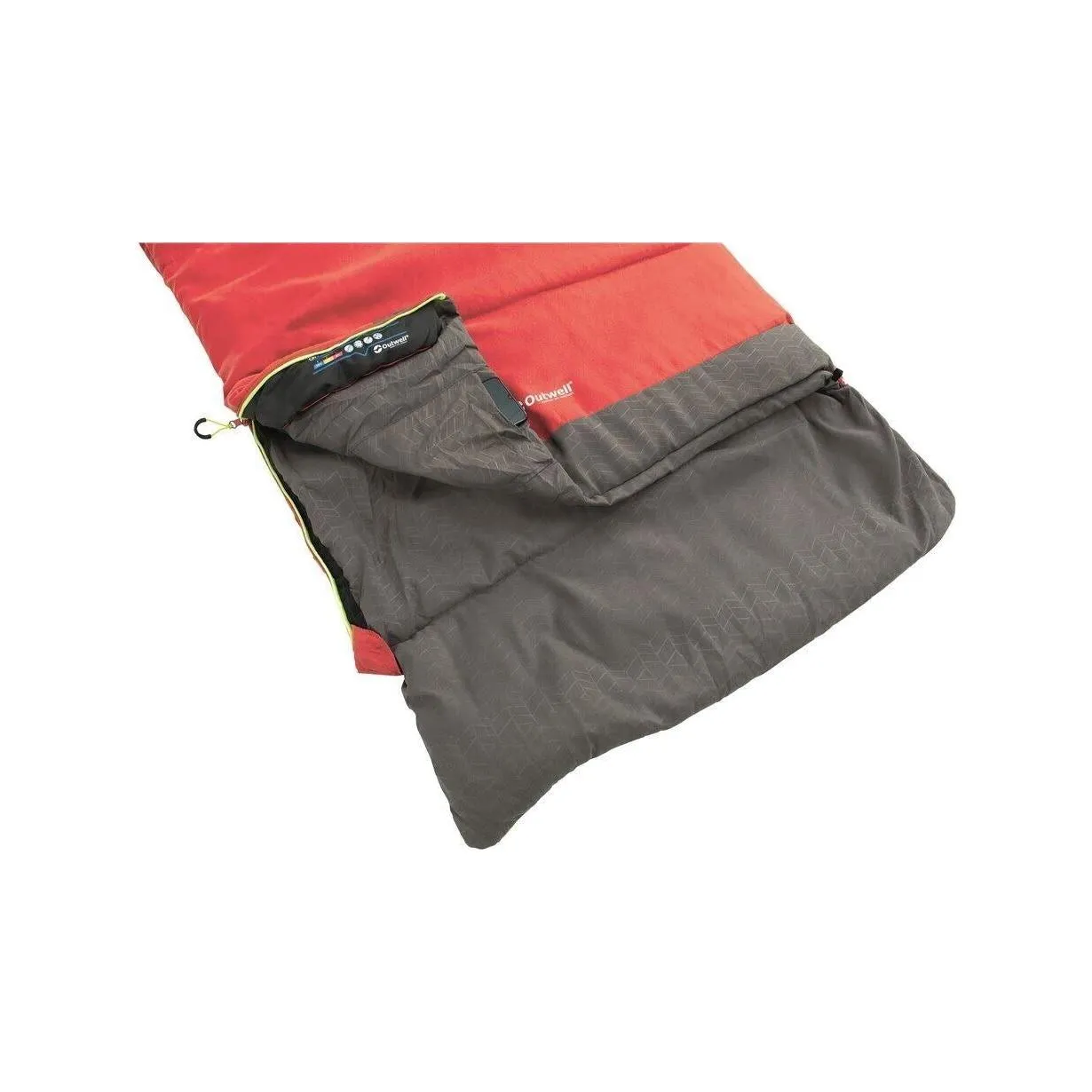 Outwell Celebration Lux Single Sleeping Bag - Red - 2 Season Camping Gear