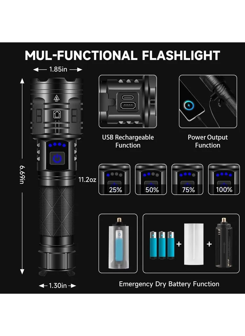 P90 LED Flashlight Rechargeable – كشاف LED P90 قابل لإعادة الشحن