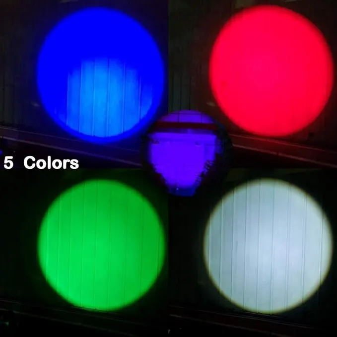 (Pack of 5 Multicolored Single Mode Flashlight: Red Light Flashlight, Blue Light Flashlight, Green Light Flashlight, 395 UV Light Flashlight, White LED Light Flashlight