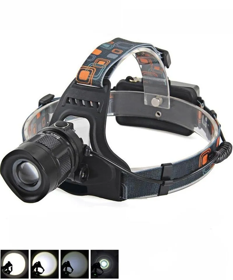 PANYUE Manufacturer Supply High Power 10W LED Rechargeable Headlamp 5-Modes Headlight 2* 18650 Battery Powered Head Torch