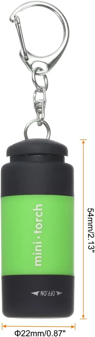 PATIKIL Mini Keychain Flashlight, Pocket LED Flashlight Portable Torch USB Rechargeable for Outdoor Camping Party, Light Green