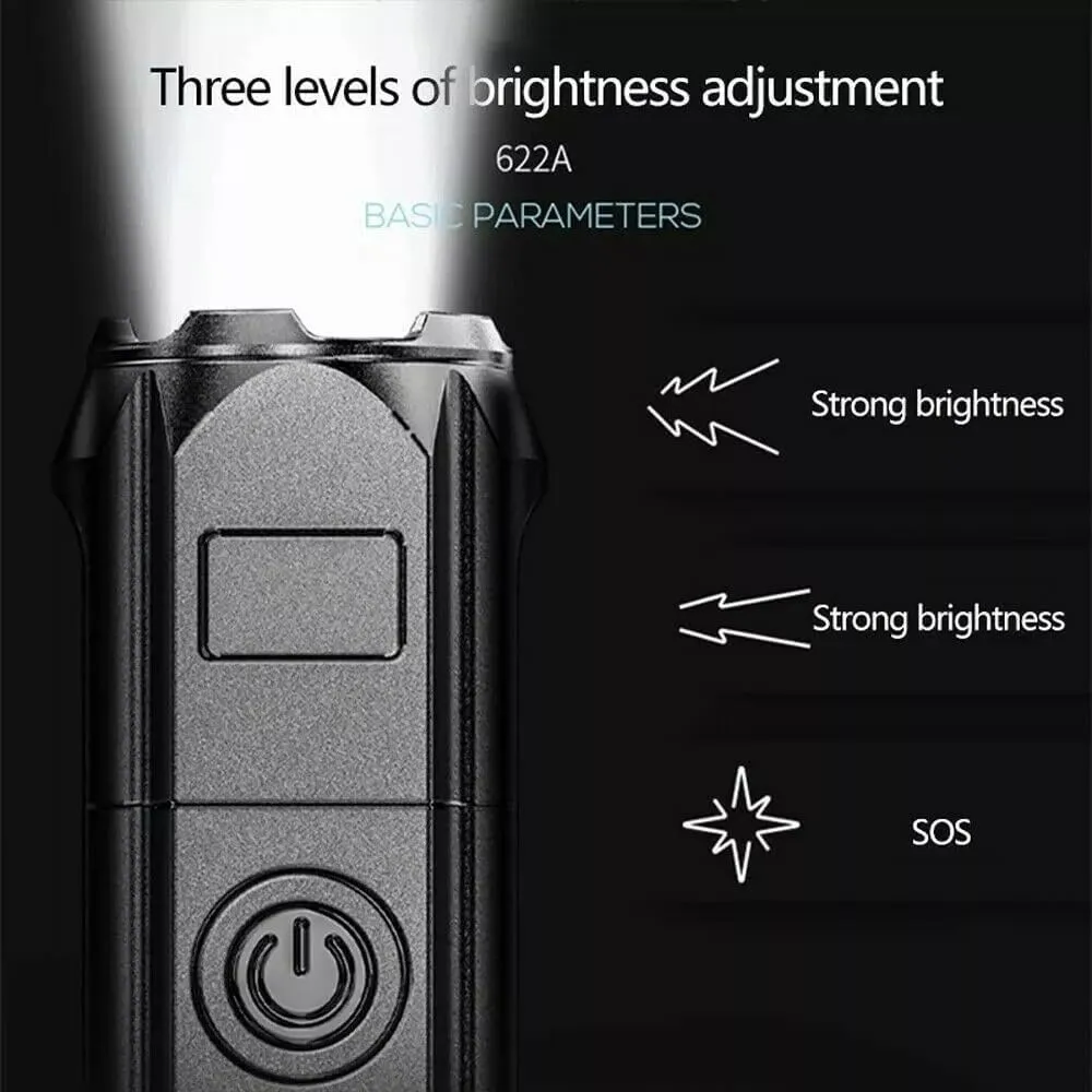 Peachloft Flashlight, 900000 Lumen Flashlight Rechargeable, Powerful LED Flashlight Rechargeable Zoomable Torch, IPX6 Waterproof, Handheld Flashlight for Home Camping (3pcs)