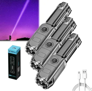 Peachloft Flashlight, 900000 Lumen Flashlight Rechargeable, Powerful LED Flashlight Rechargeable Zoomable Torch, IPX6 Waterproof, Handheld Flashlight for Home Camping (3pcs)