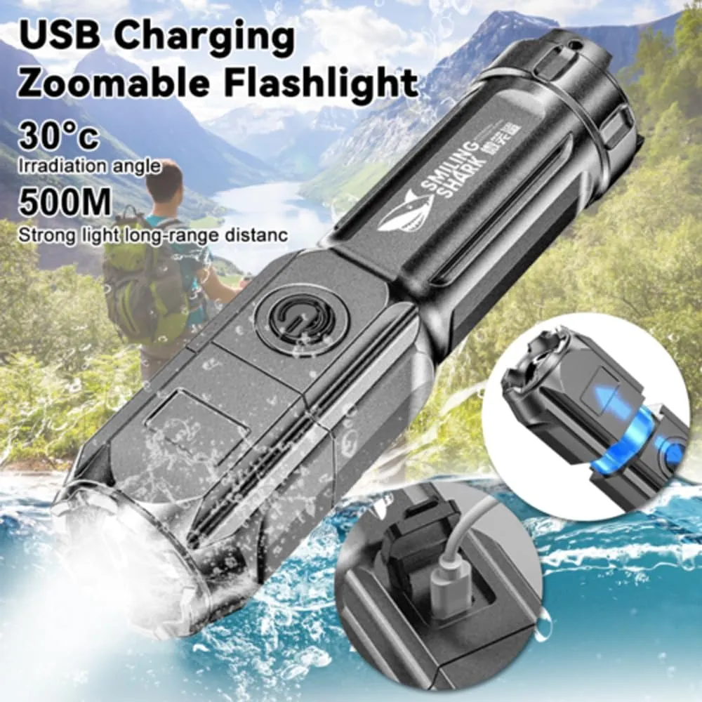 Peachloft Flashlight, 900000 Lumen Flashlight Rechargeable, Powerful LED Flashlight Rechargeable Zoomable Torch, IPX6 Waterproof, Handheld Flashlight for Home Camping (3pcs)