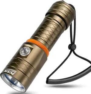 PFSN Dive Light Diving Flashlight - High Lumens Underwater Flashlight for Diving, 400m Beam Distance, 20Hrs Long Last, Rechargeable Scuba Flashlight Best for Scuba Diving, Caving, Spearfishing