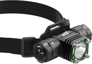 PFSN Professional LED Scuba Dive Light - Hands-Free 1196 Lumens, 200m Beam, IPX68 Waterproof, 4800mAh Rechargeable Battery, 3 Modes, Black