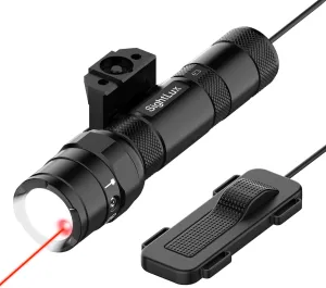 Picatinny Flashlight Laser Combo for Rifle - Red/Green Laser Light 1250lm Tactical Flashlights for Gun Shotgun Accessories, Rail Laser Weapon Light with Pressure Switch, USB C Rechargeable